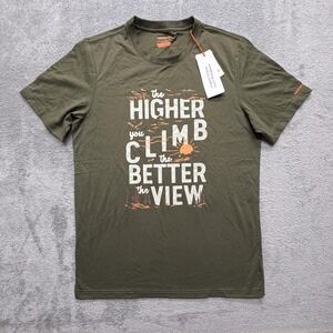 Merrell‎ Shirt Mens Small Green Higher You Climb Graphic Hiking Outdoor Tee